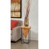 Treasure Trove Accents 26" Luca Accent Table Natural: 26-Inch High, No Assembly, Acacia Wood, Black Frame - 4 of 4
