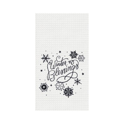 C&F Home Winter Blessings Embroidered Waffle Weave Kitchen Towel