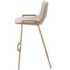 HomeRoots Set of Two 26" Beige And Gold Faux Leather And Steel Low Back Counter Height Bar Chairs - 4 of 4