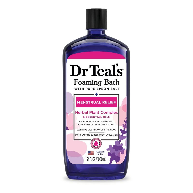 Dr Teal&#39;s Menstrual Relief Lavender Foaming Bubble Bath - 34 fl oz, 1 of 10