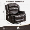 Faux Leather Massage Swivel Rocker Recliner Chair with Vibration Massage, Heat, Rocking Function, Side Pockets, 2 Cup Holders and USB Charge Port - 2 of 4