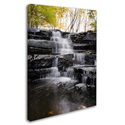 Kurt Shaffer 'Waterfall at Lake View' Matted Framed Art