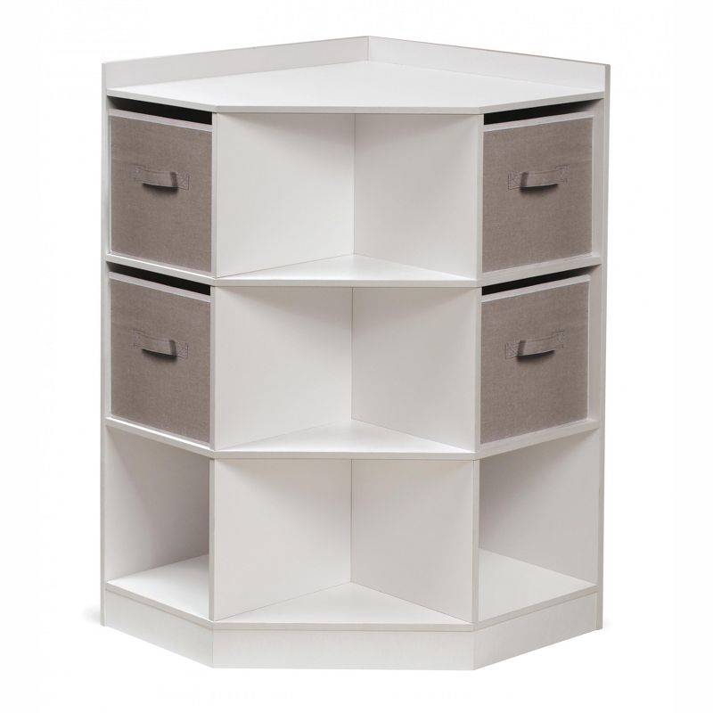 Badger Basket Corner Cubby Storage Unit with Four Reversible Baskets - White, 5 of 9