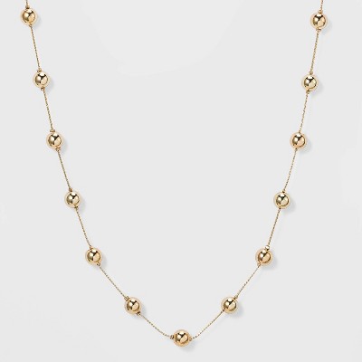 Brass Beaded Necklace - A New Day™ Gold