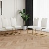 Grungis Faux Leather Armless Kitchen Chair Set of 4,Upholstered Dining Chairs with Gold Chrome Metal Legs for Dining Room,Kitchen - 4 of 4
