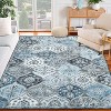 Washable  Area Rug, Non-Slip TPR Backing, Stain Resistant, Vintage Floral Design, Foldable Low Pile Accent Carpet for Living Room & Bedroom - 3 of 4