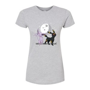 Women's - Pokémon - Celestial Espeon And Umbreon Fitted Graphic T-Shirt - 1 of 3