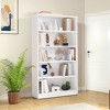 MAYEERTY 5-Shelf Black Wood Bookcase, 60" Tall - Bedroom, White - 2 of 4