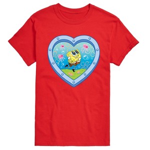 Men's - Spongebob Squarepants - Heart Porthole Window-Womens Men's Short Sleeve Graphic T-Shirt Short Sleeve Graphic T-Shirt - 1 of 4