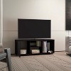 Vynxaria Modern TV Stand, 1 Door, 4 Shelves, 55" TV Capacity, Sleek White Finish - 3 of 4