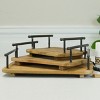 VIP Wood 23.82 in. Brown Stacking Trays with Handles Set of 3 - 3 of 4