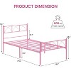 Modern Stylish Iron Bed Frame with Headborad and Footboard Firm Support Structure Metal Platform Bed Frame No Box Spring Needed Under Bed Storage Sim - 2 of 4