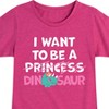 Girls' - Instant Message - I Want To Be A Dinosaur -Not Princess Fitted Short Sleeve Graphic T-Shirt - 2 of 4
