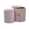 Vynxaria Maverick Contemporary Nesting Ottoman Set in Cream Faux Leather ¨C Stylish & Space-Saving - 4 of 4