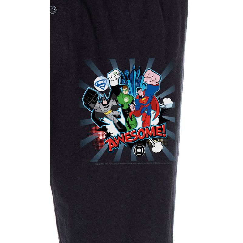 DC Mens' Justice League Batman Superman Green Lantern Sleep Pajama Pants Black, 3 of 4