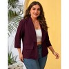 Clearlove Casual Blazer for Plus Size Women Office Business 3/4 Sleeve Open Front Cardigans Jacket Work Suit with Pockets - 2 of 4