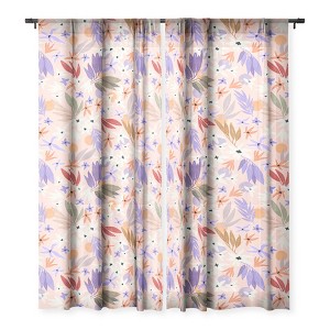 Marta Barragan Camarasa Flowers colorful Set of 2 Panel Sheer Window Curtain - Deny Designs - 1 of 4