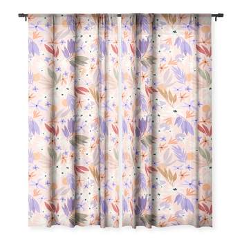 Marta Barragan Camarasa Flowers colorful Set of 2 Panel Sheer Window Curtain - Deny Designs