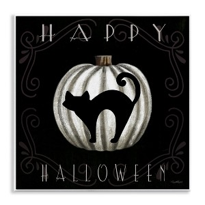 Stupell Industries Happy Halloween Cat & Pumpkin Wall Plaque Art - 1 of 4