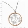 Black Bow Jewelry Sterling Silver & Rose Gold Tone Scroll & Circle Necklace, 17-19 Inch - 2 of 4