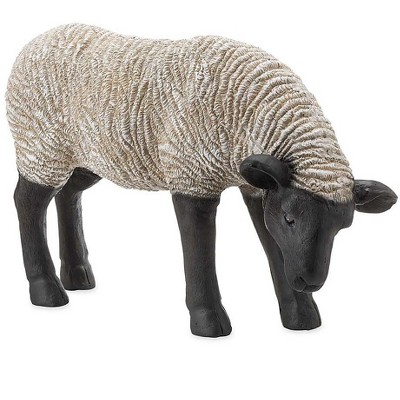 Grazing Suffolk Sheep Resin Garden Statue