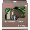 Kirlin IWB Black/Green Woven Instrument Cable 1/4" Straight to Right Angle - 3 of 3