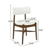 Christopher Knight Home Set of 2 Everly Modern Rubberwood Linen Blend Upholstered Dining Chairs Beige/Walnut - 3 of 4