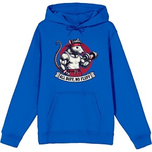 Gym Rat "All Buff No Fluff" Adult Long Sleeve Hoodie - 1 of 2