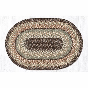 Earth Rugs Oval Braided Rug in Sandstone Sage – Rustic Jute Accent for Farmhouse Decor - 1 of 2