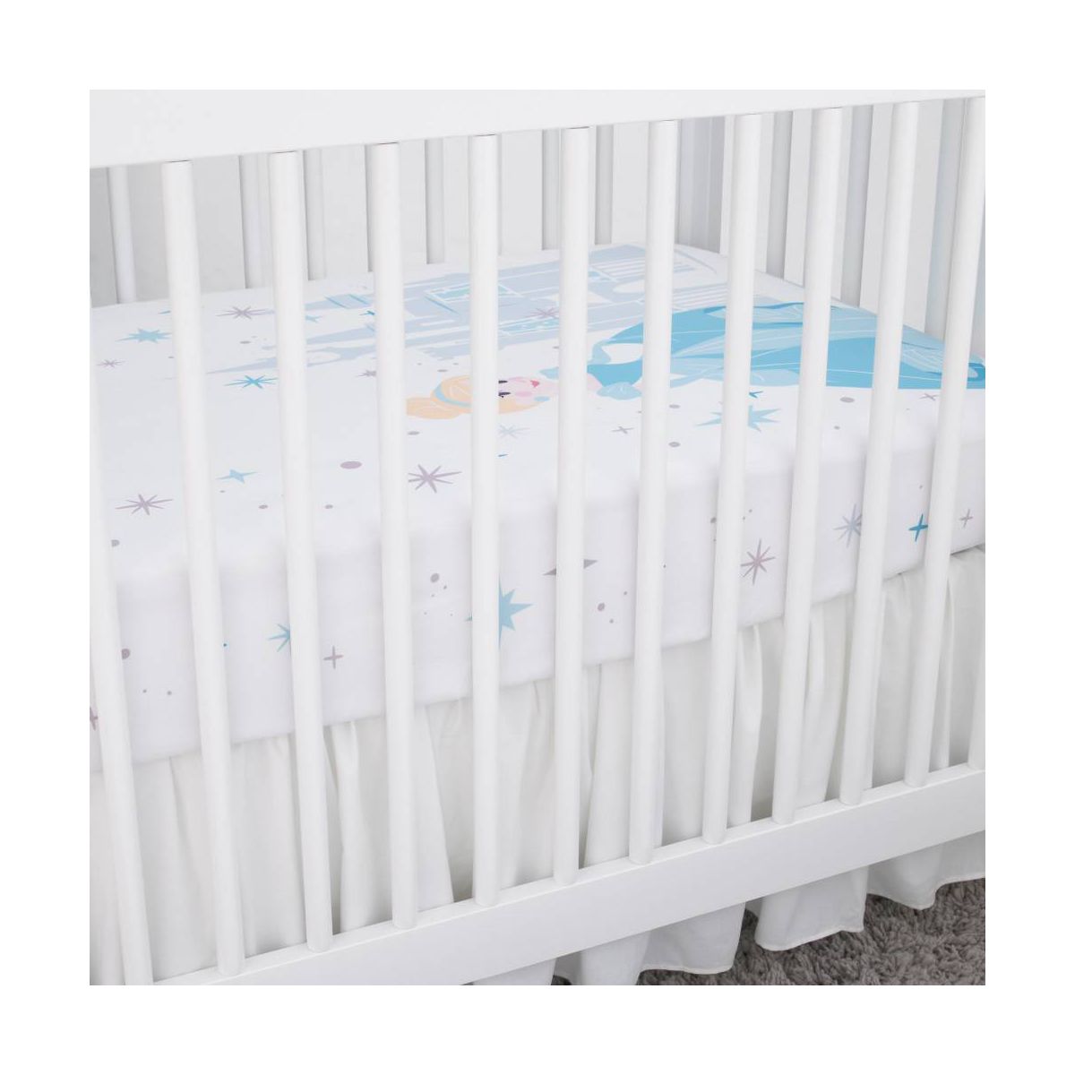 Disney Princess Cinderella - Light Blue and White Photo Op Fitted Crib Sheet - thumbnail 4