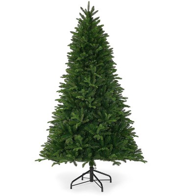 King of Christmas Artificial Christmas Tree Unlit, Scarlet Fir Artificial Xmas Tree with Metal Stand