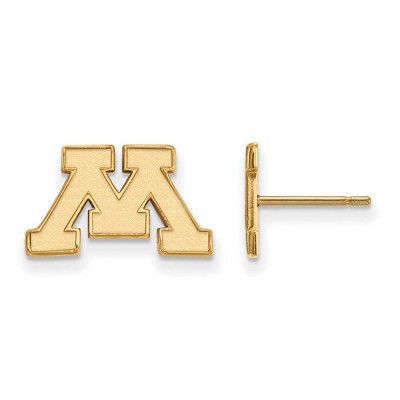 Black Bow Jewelry 14k Yellow Gold Minnesota Golden Gophers NCAA Post Earrings