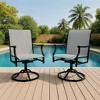 Outdoor Swivel Dining Chairs Set of 2, Textilene Breathable Back, 360¡ã Swivel Rocker for Patio, Poolside, Garden - 2 of 4