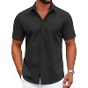 COOFANDY Mens Dress Shirts Short Sleeve Business Casual Shirts Regular Fit Casual Button Down Untucked Shirts - 2 of 4