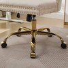 NicBex Luxury Office Chair, Modern Velvet Upholstered Tufted Button Home Office Desk Chair with Golden Metal Base, Adjustable Swivel Vanity Chair - 4 of 4