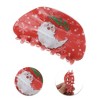 Unique Bargains Christmas Hair Clips Hat Semicircle for Christmas 3.35"x1.77"x1.77" Red White 1 Pc - 3 of 4