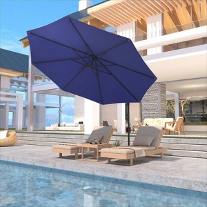 10ft Outdoor Cantilever Umbrella - Offset Patio Umbrella with Easy Tilt, 99.9% UV Protection, and Sturdy Iron Frame for Garden, Pool, Backyard - 1 of 4