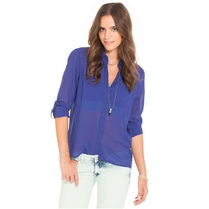 Aeropostale Womens Semi-sheer Button Down Blouse - 1 of 1