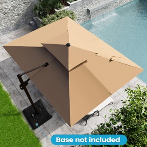 Crestlive Products 9'X10.5' Double Top Patio Cantilever Umbrella UV30+ Outdoor 360° Rotation 6 Heights Adjustable Offset Umbrella - 1 of 4