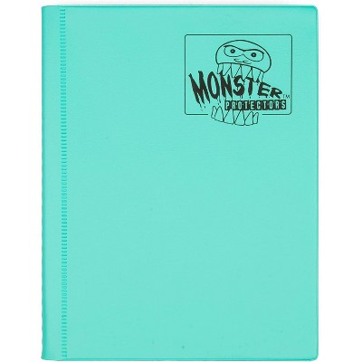 Monster 4 Pocket Trading Card Binder - Matte Teal Album, Anti-Drop TCG Protection w Side Loading Padded Pockets, Double Sided, Holds 160 Cards