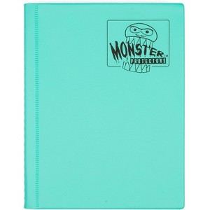 Monster 4 Pocket Trading Card Binder - Matte Teal Album, Anti-Drop TCG Protection w Side Loading Padded Pockets, Double Sided, Holds 160 Cards - 1 of 3