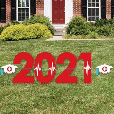 Big Dot of Happiness Nurse Graduation - 2021 Yard Sign Outdoor Lawn Decorations - Graduation Party Yard Signs - 2021