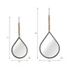 Teardrop Wall Mirrors with Beaded Hanger - Metal & Glass - Casual Home Decor - Decorative Hanging Accent for Bedroom, Living Room, Entryway, or Office - 2 of 4