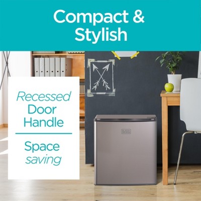 Compact 1.7 cu. ft. Silver Mini Fridge with Energy Star Certification