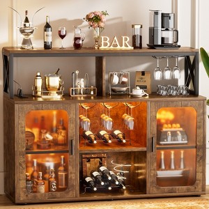 47.2" Wine Bar Cabinet with Led Light - 1 of 4