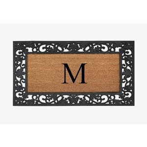 A1HC Natural Coir Monogrammed 23"X38", Anti‑Shed Treated Durable Doormat for Outdoor Entrance - 1 of 4