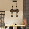 YIYIBYUS Vintage Industrial 4-Light Wooden Hanging Pendant Light With Shade - 2 of 4