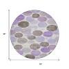 Purple Brown And Ivory Geometric Washable Indoor Outdoor Area Rug - 3 of 4