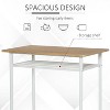 3-piece bar height dining set with white oak bar table and 2 metal stools - 4 of 4