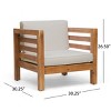 Coolbibila Mid Century Modern Outdoor Wood Club Arm Chair,Slat Design Acacia Wood Lounge Chair,Patio Cushion Side Chair for Pool,Garden - 3 of 4